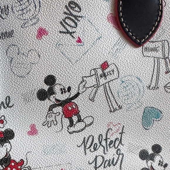 Dooney & Bourke Mickey Mouse Satchel - White and Black with Red Accents - Picture 2 of 2